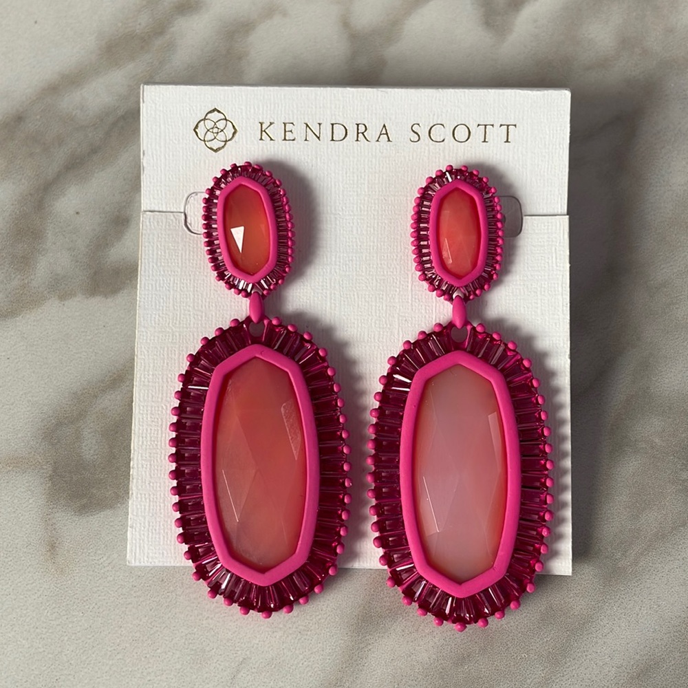 NWT Kendra Scott Pink Agate, Pink Matte Kakis